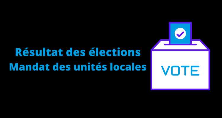 Résultat des élections des unités locales et durée des Mandats