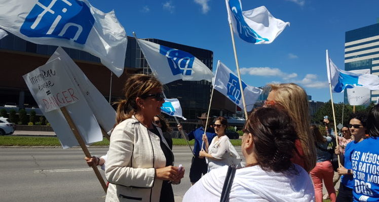 Manifestation au CHU de Québec