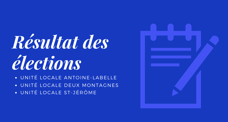 Résultat élection Unité locale Antoine-Labelle, Deux Montagnes et St-Jérôme
