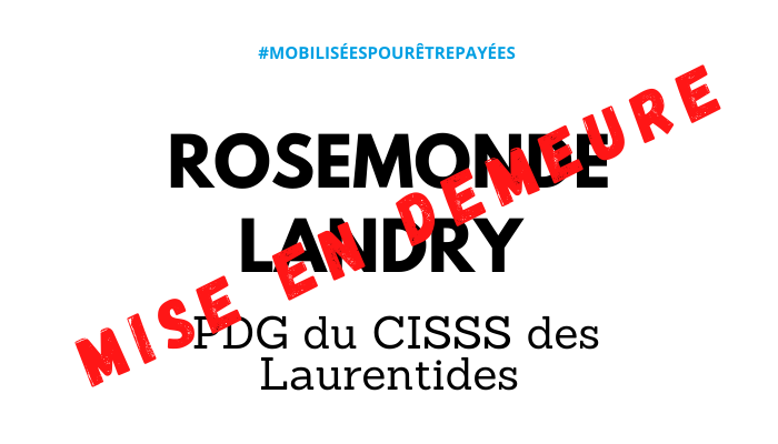 Non-paiement des sommes promises, la PDG du CISSS des Laurentides mise en demeure
